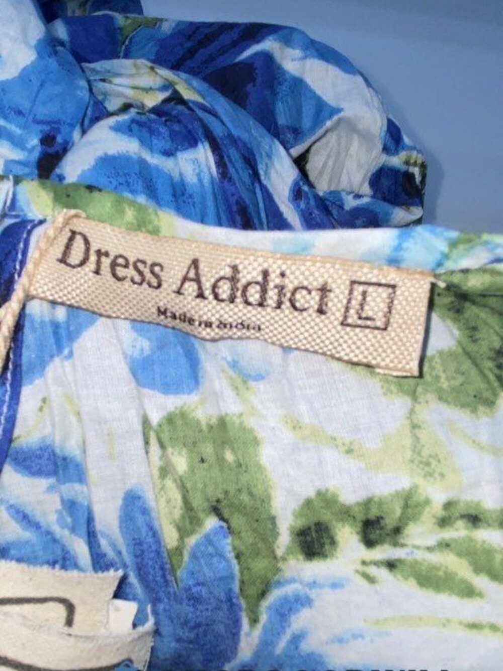 NWT Dress Addict Joba Blue Floral A-Line Midi Dress Size L XL - Picture 7 of 8